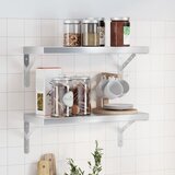  The Living Store Stenske police 2 kosa 50x23,5x3 cm srebrna nerjaveče jeklo - Stenska Polica, (21554717) | Shoptok.si
