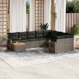 vidaXL 10-dijelni set vrtnih sofa od poliratana s jastucima sivi | shoptok.hr