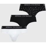 Armani Exchange Moške spodnjice 3-pack moški, črna barva