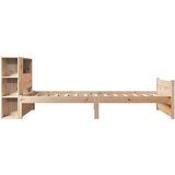 Krevet s regalom za knjige bez madraca 100x200 cm borovina Prirodna 100 x 200 cm | shoptok.hr