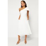 Trendyol White Bow Detail Wedding/Nikah Elegant Evening Dress cene