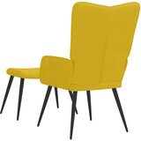  Stolica za opuštanje s osloncem za noge boja senfa baršunasta | shoptok.hr