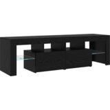 vidaXL TV omarice 3 kosi z LED lučmi Črni hrast inženirski les, TV omarice z LED lučmi 2 kosi Črni hrast 60x35x40 cm inženirski les | Shoptok.si