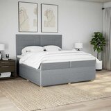  Krevet s oprugama i madracem svjetlosivi 200 x 200cm od tkanine | shoptok.hr