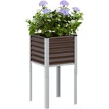  Vrtna žardinjera smeđa 45x45x88 cm čelična | shoptok.hr