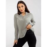 Fashion Hunters Light green plain V-neck SUBLEVEL blouse | Shoptok.si