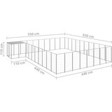  Pasji boks srebrn 25,41 m² jeklo | Shoptok.si
