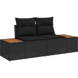vidaXL 9-delni set vrtnega kavča s blazinami Črn poli ratan | Shoptok.si