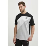 Puma Bombažna kratka majica POWER moška, črna barva, 678929