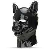 Red Latex Pig Hood Black
