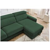 Bobochic Paris temno zelena raztegljiva kotna sedežna garnitura iz rebrastega žameta (s kotom po izbiri) monaco | Shoptok.si