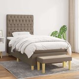  Box spring postelja z vzmetnico taupe 100x200 cm blago Cene