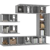  8-dijelni set TV ormarića sivog sonome konstruirano drvo | shoptok.hr
