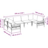 vidaXL Sjedeća garnitura za vrt 6 pcs Antracitno siva Čelik | shoptok.hr