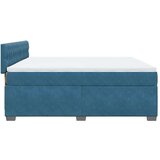 vidaXL Box spring postelja z vzmetnico modra 180x200 cm žamet | Shoptok.si