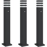  Vanjske podne svjetiljke s senzorima 3kom crne 80cm aluminijske | shoptok.hr