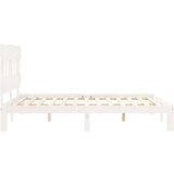  Za krevet s uzglavljem sivi 160 x 200 cm od masivnog drva | shoptok.hr