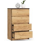 AKORD Komoda, 4 Predali, Hrast Craft, (5000332129) | Shoptok.si