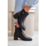 Boto Women's Winter Insulated Boots with Heel and Buckle Black Nevillira | Shoptok.si