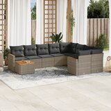 vidaXL 10-dijelni set vrtnih sofa od poliratana s jastucima sivi | shoptok.hr