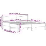  Okvir kreveta s uzglavljem voštano smeđi 180x200 cm od borovine | shoptok.hr