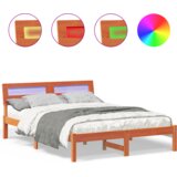  Krevetna konstrukcija S LED lampica s uzglavljem Voštano smeđa 120 x 190 cm | shoptok.hr