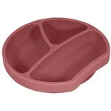 Opečnato oranžen silikonski otroški krožnik 19x20,5 cm Dusky Pink –