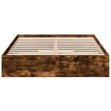  Posteljni okvir s predali dimljen hrast 135x190 cm inž. les | Shoptok.si