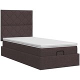  Podesivi krevet s madracem Tamno smeđa 100 x 200 cm Tkanina | shoptok.hr