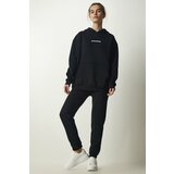 Happiness İstanbul Women's Black Raised Knitted Tracksuit Cene