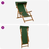  Ležaljka 3 Pozicija Čvrsto drvo eukaliptusa Zelena | shoptok.hr