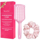 INF Komplet glavnika za razčesavanje z masažerjem za lasišče - darilni set z dvema kosoma Pink, (21872296) | Shoptok.si