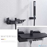  Elegantna crna armatura za kad | Pipa s slapom EYN ZP1920<span> - </span>Črna | shoptok.hr