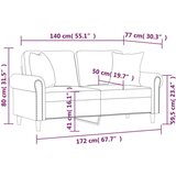  Dvosjed s ukrasnim jastucima boja vina 140 cm baršunasti | shoptok.hr