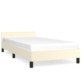 The Living Store Posteljni okvir z vzglavjem krem 100x200 cm umetno usnje - Posteljni Okvir Z Vzglavjem, (21526277) | Shoptok.si