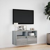  Zidni TV ormarić s LED svjetlima siva boja hrasta 80x31x45 cm | shoptok.hr