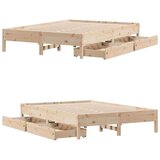 vidaXL Okvir kreveta bez madraca 140 x 190 cm od masivne borovine | shoptok.hr