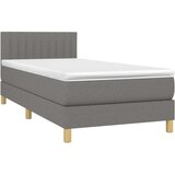  Krevet box spring s madracem LED tamnosivi 100x200 cm tkanina | shoptok.hr