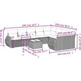 10-dijelni set vrtnih sofa od poliratana s jastucima sivi | shoptok.hr
