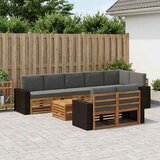  Set vanjskih sofa 9 kom. Prirodna i antracit Poliester | shoptok.hr