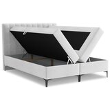 Makamii Boxspring postelja s prostorom za shranjevanje 140x200 cm v srebrni barvi Puhala – | Shoptok.si