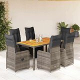 vidaXL 7-dijelni vrtni bistro set od poliratana s jastucima sivi | shoptok.hr