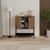 Marckeric Črna/v naravni barvi omarica v hrastovem dekorju 80x90x40 cm Amira – | Shoptok.si