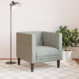 vidaXL Fotelja Chesterfield svijetlosiva baršunasta | shoptok.hr