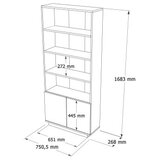 Hanah home Bookshelf FR16-AA, 75x168,3x26,8 cm, Smeđa | Eponuda.ba