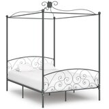 vidaXL Okvir za krevet s nadstrešnicom sivi metalni 120 x 200 cm | shoptok.hr