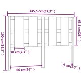  Uzglavlje za krevet crni 145,5 x 4 x 100 cm od masivne borovine | Eponuda.ba