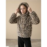 Sinsay Kratka jakna s krznenim efektom i leopard uzorkom | shoptok.hr