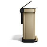 simplehuman Jeklen koš za smeti 34+24 l za ločevanje odpadkov/s pedalom v mat zlati barvi – | Shoptok.si
