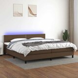  Krevet box spring s madracem LED tamnosmeđi 200x200 cm tkanina | shoptok.hr